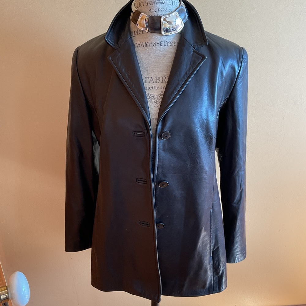 Danier Women's Black Leather Jacket Size Size S - Picture 4 of 11